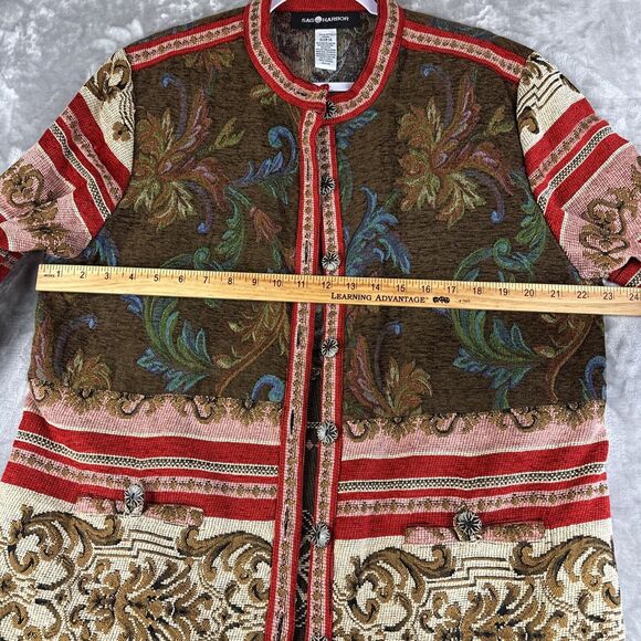 Vintage Sag Harbor Tapestry Jacket Women's 14 Red‎ Brown Pattern Detailed (1013) - Picture 10 of 11